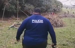Policía “XXL” sale a rastrillar y genera todo tipo de comentarios