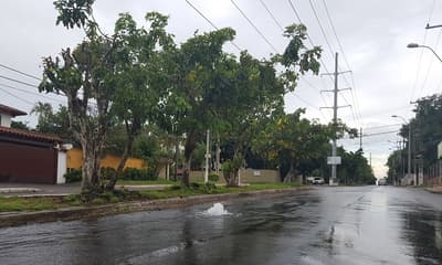 “Géiser” en plena avenida lambareña