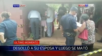 Degolló a su esposa y luego se suicidó