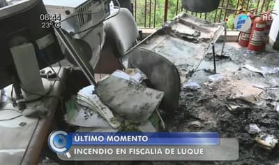Incendio en Fiscalía de Luque