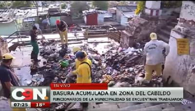 Basural en zona del Cabildo a días de festividades