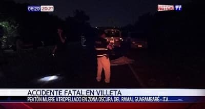 Peatón muere arrollado en Villeta