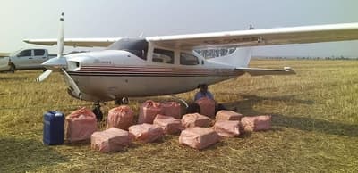 Interceptan aeronave con cargamento de cocaína