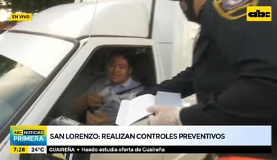Policía Nacional controla uso de tapabocas en San Lorenzo