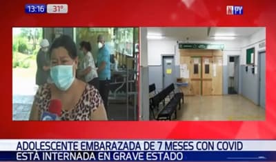 Adolescente embarazada padece Covid-19 y se encuentra en estado grave