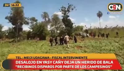 Reportan un herido en desalojo en Yasy Kañy