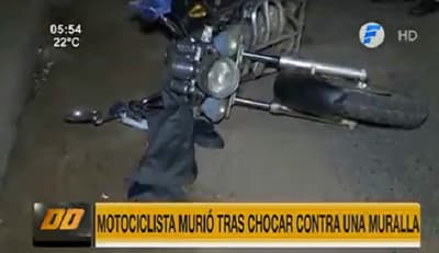 Motociclista muere tras chocar contra cordón y muralla