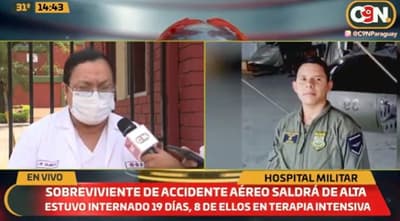 Dan de alta a único sobreviviente del accidente aéreo