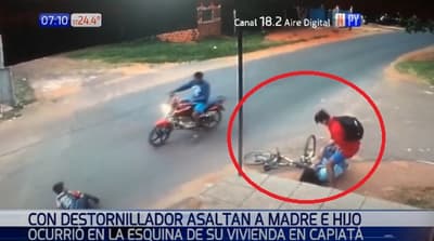Cámara capta asalto a madre e hijo