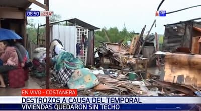 Temporal arrasa con viviendas en la Costanera