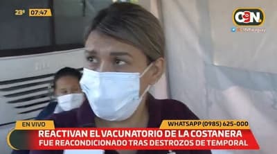 Reactivan el vacunatorio de la Costanera