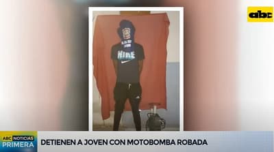Detienen a joven con una motobomba robada