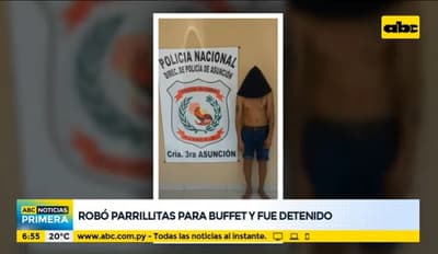 Detienen a sospechoso de robar parrillitas para buffet