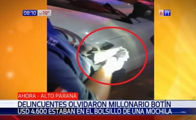 Insólito: Delincuentes abandonan botín de USD 4.600