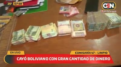 Detienen a boliviano con millonaria suma de dinero