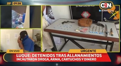 Dos detenidos tras allanamientos antidrogas en Luque