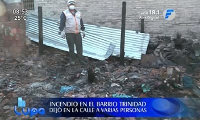 Familias pierden todo a consecuencia de un incendio en Trinidad