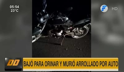Hombre muere arrollado al detenerse a orinar al costado de la ruta
