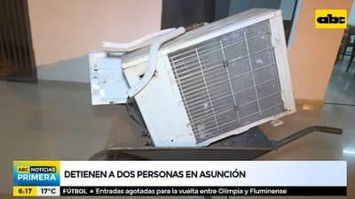 Dos detenidos por llevarse aire acondicionado en carretilla