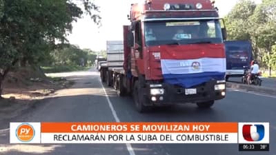 Camioneros se manifiestan contra la suba del combustible