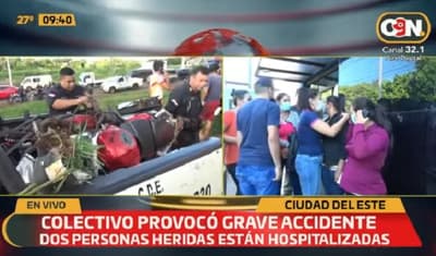 Pareja se encuentra en grave estado tras embestida de bus