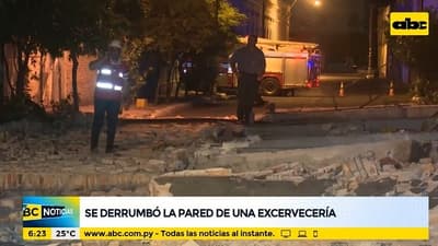 Pared de excervecería del centro se desploma