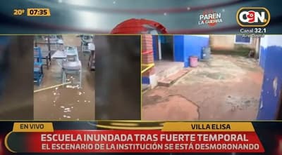 Temporal deja maltrecha una escuela en Villa Elisa
