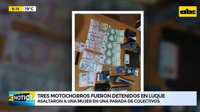 Capturan a tres “motochorros” tras asalto en Luque