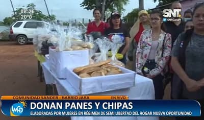 Mujeres en régimen de semilibertad donan panes y chipas