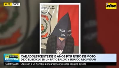 Detienen a adolescente sospechoso de robo de moto