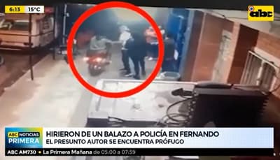 Balean en el cuello a policía durante intervención