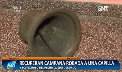 Recuperan campana robada de capilla de Sajonia