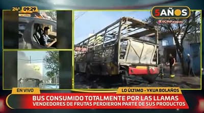 Bus arde en llamas en inmediaciones de Ycuá Bolaños