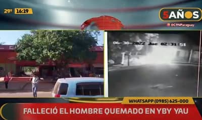 Muere indigente rociado con combustible y quemado en Yby Yaú 