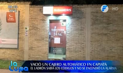 Solitario delincuente vulnera cajero automático y se lleva el dinero 