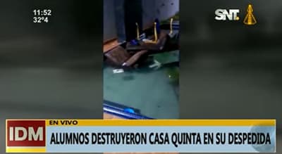 Estudiantes generaron destrozos en quinta durante despedida, según propietaria