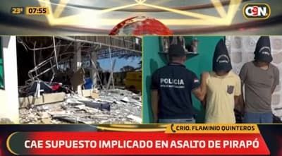 Capturan a sospechosos de asalto a entidad bancaria de Pirapó
