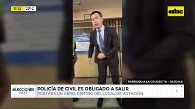 Policía de civil “armado” ingresa a local de votación 
