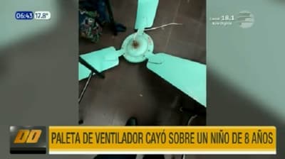 Susto en aula: Ventilador cae y golpea a niño en colegio de Asunción
