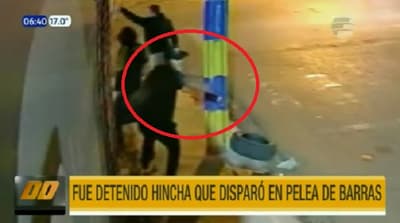 Detienen a hincha tras disparo en confrontación de barras en Luque