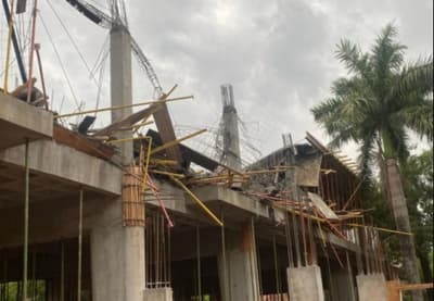 Derrumbe en obra de la UNA deja un trabajador herido