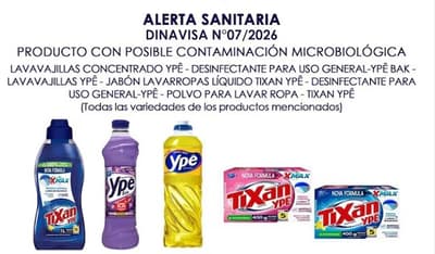 Dinavisa alerta por productos de limpieza contaminados