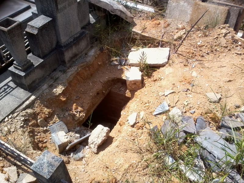 Profanan tumba en cementerio de Pedro Juan Caballero