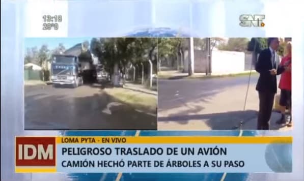 Incidentado transporte de avión en desuso