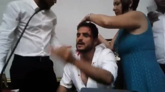 Uno de los legisladores que resultó lesionado.