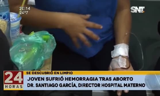 Mujer aborta estando de 24 semanas de gestación
