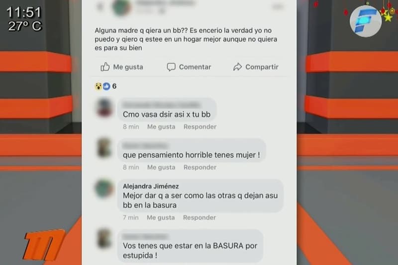 Madre ofreció a su bebé a través de Facebook