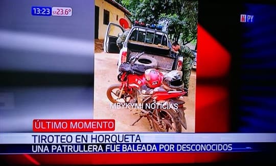 Tiroteo en Horqueta entre policías y desconocidos