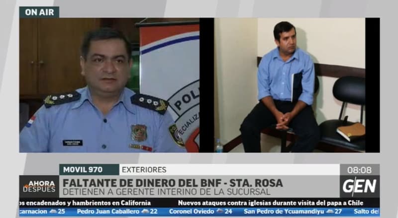 Detienen a gerente del BNF por millonario faltante