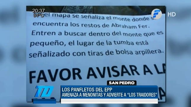 EPP amenaza con más secuestros de menonitas